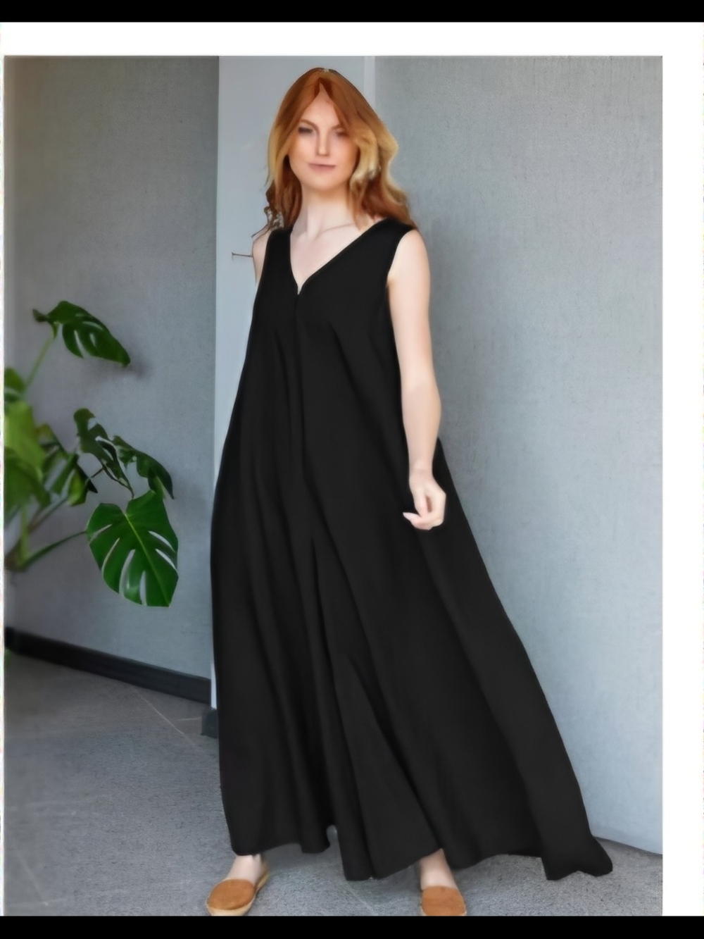 Uoozee Black Linen Sleeveless Wide-Leg Jumpsuit Size L, New In Bag! W/pockets!